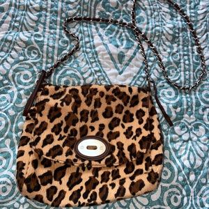 Long chain Cheetah purse